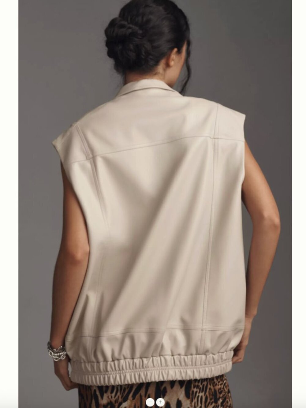 Pilcro Anthropologie Faux Leather Oversized Vest Top Streetwear Utility Vest - Picture 4 of 10